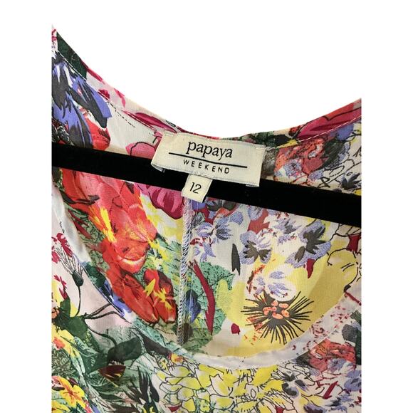 Papaya Weekend Floral High Low Tank Dress Multicolor Size 12 - Picture 3 of 6